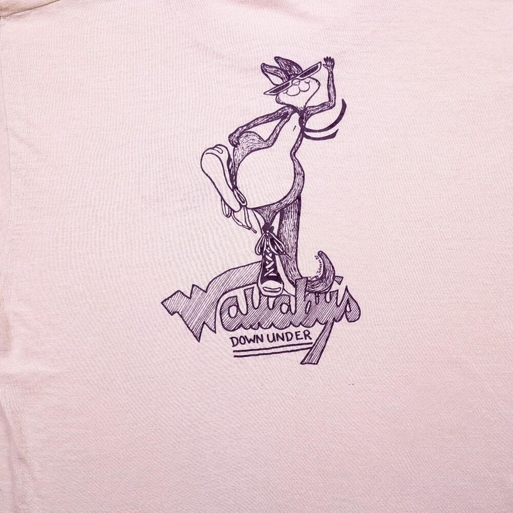 Vintage Early 80s Wallaby's Down Under Australia Cream Tshirt Screen Stars Sz XL - Picture 3 of 7